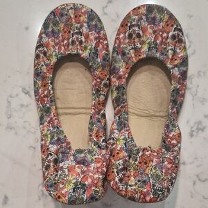 Storehouse Flats Halloween Sugar Skulls Ballet Flats Size 10